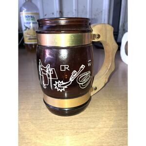 Vintage Siesta Ware Amber Glass Beer Hound Mug USA‎ Chicopee Mass ARW Ranch?